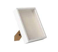 Folpus Dried Flower Display Frame Box DIY Shadow Box Frame, 3cm Deep Table Wall Decor, Wood Decorative Photo Frame, Memory Box Frame, White