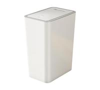 Folpus Garbage Container Bin Trash Can with Lid Paper Basket Organizer Narrow Garbage Can Press Type Wastebasket for Laundry Room, White 12L