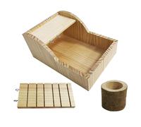 Folpus Hamster House and Hideout Hamster Hideout Cabin Hamster Hut with Ladder, Gerbil House for Small Animals Rat Syrian Hamsters
