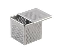 Folpus Mini Pullman Loaf Pan Puff Pastry Baking Tray Bakeware Perforated Aluminum Alloy Prevents Over-expansion Toast Boxs Tart Tin, 6x6x6cm