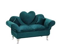 Folpus Miniature Dolls Accessories, Jewelry Box Organizer Furniture Ornaments Storage Holder Bedroom Decoration Jewelry Storage Case for Necklace, Peacock Green, Heart Sofa