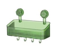 Folpus Modern Minimalist Green Shower Caddy Suction Cup Organizer Shelf Basket for Apartment, Kitchen, Bathroom, Toilet