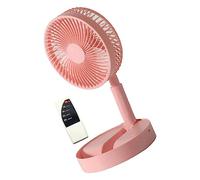 Folpus Pedestal Fan Foldable Standing Fan 4 Speeds Quiet Adjustable Lightweight USB Foldable Desk Fan Mini Floor Fan for Bedroom Outdoor Travel, Pink
