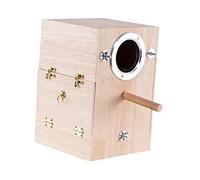Folpus Pet Parrot Breeding Box Parakeet Nesting Box Bird House Hatching Cage Wood for Small Medium Birds Cockatiel Conures Budgie Cockatoo, Lovebirds, Finches, Left Hanging