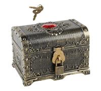 Folpus Pirate Treasure Chest Adventurous Treasure Box Decorative Vintage Chest Box for Boys Girls, Bronze