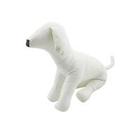 Folpus PU Leather Dog Mannequin, Sitting Pose Pet Clothing Display Mannequin Pet Animal Shop Display Mannequin Dog Sitting Model Toy for Clothes, L Size White