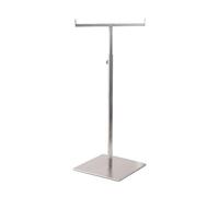Folpus Purse Display Stand Adjustable Purse Holder Double Hook Adjustable Polished Handbag Rack for Table Top Bracelets Lanyards, brushed square tube