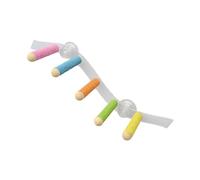 Folpus Suction Cup Wood Perch Toy Ladder Parrots Cage Perch Toy Bird Window/Bath/Car/Travel Perch Toys for Parakeet, style A