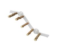 Folpus Suction Cup Wood Perch Toy Ladder Parrots Cage Perch Toy Bird Window/Bath/Car/Travel Perch Toys for Parakeet, style C