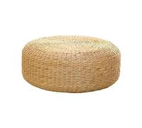 Folpus Tatami Seat Cushion, Woven Futon Seat, Rustic, Thicken Reading Rattan Floor Pillow, Meditation Cushion for Bedroom, 50cm Diameter