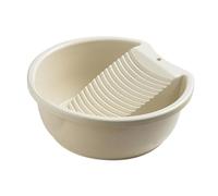 Folpus Washboard Basin for Hand Washing Clothes Laundry Basin Clothes Hand Wash Board for Home, beige White