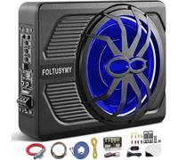 FOLTUSYMY Powered Car Subwoofer, Slim Under Seat Car Subwoofer Powered