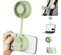 Foluu 5-in-1 Magnetic Handheld Fan with Pram Clip, 1800mAh Portable Desk Fan, 360°Flexible Gooseneck, Brushless Motor, 3 Speeds, USB-C Rechargeable for Pushchair, Travel, Office, Outdoor (Green)