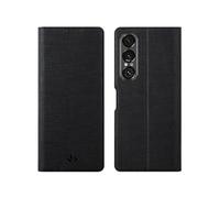 Foluu for Sony Xperia 1 VII Case, Flip Folio Wallet Case Slim Premium PU Leather Case ID Credit Card Slots Kickstand Magnetic Closure TPU Bumper Cover for Sony Xperia 1 VII 2025 (Black)