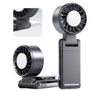 Foluu Portable Clip Fan with Active Cooling Tech - 3000mAh, 5 Speeds, 360° Rotation, LED Display, Type-C Fast Charge - Hands-Free Umbrella, Waist & Neck Fan for Commute, Office & Travel (Black)