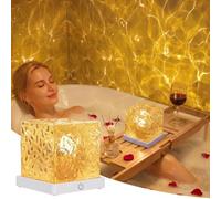 Foluu Shower Light, Rechargeable 16-Colour LED Ocean Wave Projector, Touch & Remote Control Wireless Bathroom Mood Lamp, Portable Ambient Night-Light for Shower, Bedroom, Party Decor