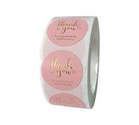 Folytiy 500 pcs Thank You Stickers, Thank You for Supporting My Small Business Stickers,1 inch Round Labels Sticker Decorative Sealing Stickers (Pink)