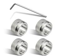 Folzirt 4pcs Radiator Thermostat Adapter Made of 304 Stainless Steel, M30 x 1.5 Thermostat Adapter for Ra, Rav, Ravl Valve, Heating Valve Adapter with Hex Key, Radiator Accessories