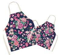 FOMAISELF Cotton and Linen Parent and Kid Apron - Colorful Flowers Mum and Kids Apron, Cooking Baking Art Painting Gardening Aprons Family