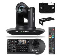 FoMaKo 4K 20X PTZ Camera HDMI AI Auto-Tracking Camera,PTZ Controller PoE 3" LCD Screen Preview for Church Worship Education Conference Events,NDI 6 & NDI HX3 Certified Bundle(K20UH+KC608)