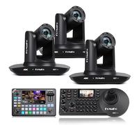 FoMaKo 4K 20X PTZ Camera HDMI, AI Auto-Tracking,for Church Worship Education Conference Events,NDI 6 & NDI HX3 Certified(K20UHX3+KC602+KC608 Pro)
