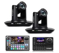 FoMaKo 4K 20X PTZ Camera HDMI, AI Auto-Tracking, for Church Worship Education Conference Events, NDI 6 & NDI HX3 Certified(K20UHX2+KC602+KC606)