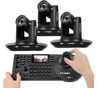 FoMaKo 4K 20X PTZ Camera HDMI with NDI and AI Auto-Tracking PTZ Camera,for Church Worship Education Conference Events,NDI 6 & NDI HX3 Certified(K20UHx3+KC608 Pro) BK20UH3