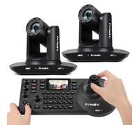 FoMaKo 4K 20X PTZ Camera HDMI with NDI and AI Auto-Tracking PTZ Camera,for Church Worship Education Conference Events,NDI 6 & NDI HX3 Certified(K20UHx2+KC608 Pro) BK20UH2