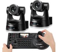 FoMaKo PTZ Camera Bundle HDMI 20x Optical Zoom, AI Auto-Tracking Gen 3, PoE,for Church Worship, PTZ Controller (Camera Bundle FMK20SDIx2+KC608) BH202