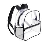 Fomaris Mini Clear Backpack 12x12x6 Stadium Approved Plastic Backpack, Black, 12, Sports