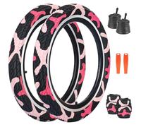 FOMAS 20 x 2.35 inch Kids Bike Tire Colorful Anti - Slip Foldable Replacement All Terrain with Levers for BMX Mountain Folding Bicycle (Blackpink - 2 Pack with Inner Tube, 20 x 2.35 inch)