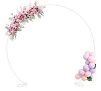 Fomcet 9.2FT White Wedding Arch Metal Round Backdrop Stand Large Circle Balloon Arch Frame Floral Flower for Anniversary Birthday Party Valentine Ceremony Decorations