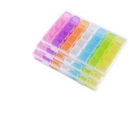 FOME Diamond Embroidery Box, 3 Pack Colorful Diamond Painting Storage Box Containers Each with 28 Mini Compartments Grids Mosaic Kits Accessories Storage Box and Cross Stitch Tools for DIY Art Craft