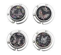 FOME Foldable Purse Hanger - Set of 4 Mixed Color Butterfly Bag Hooks 1.77x3.54in
