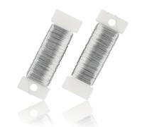 FOMGIIN 2PCS Silver Wire, Craft Wire for Jewellery Making, Jewellery Making Supplies Modelling for Sculpting Binding, Silver for Florist, Floral Iron Metal Wires For Crafting (Ø 0,4 mm, 50m)