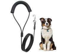 Fomiata Chew Proof Dog Lead with Soft Padded Handle, Chew Resistant Multi-strand Stainless Steel Wire Rope Metal Dog Leash for Small Medium Large Dogs