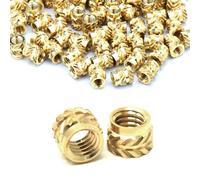 Fomiata Pack of 50 threaded inserts, M5 x 6 x 8 mm press-in nuts, brass embedding nuts, knurled nuts, plastic box for plastic parts by heat or ultrasound in 3D printer parts (M5*6 * 8mm-50pcs)