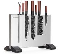 Fomidao Magnetic Knife Holder Block,Double Sided Magnetic Knife stand for kitchen Counter,Stainless Steel Magnet Knife Rack Strip