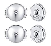 Fomissky Locking Earring Backs for Studs, 2 Pairs Secure Spring Earing Backs Replacements 18K White Gold Platd