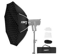 FOMITO 37" x 37" Quick Release Strip Softbox 95x95cm with Beam Grid, Soft Photography Light Shaping Tools for Godox SL-60W SL150W II FV150 AD300PRO AD400PRO AD600BM VL150 VL300 Studio Light
