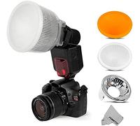 Fomito Universal Cloud Lambency Flash Diffuser + 3 pcs Covers White, Silver & Orange Set for Flash Speedlite