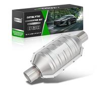 FOMIUZY 2.25 Inch 2.25" Inlet/Outlet Catalytic Converter Universal High Flow Front Cat Convertor Direct-Fit with O2 Port & Heat Shield(EPA Compliant)