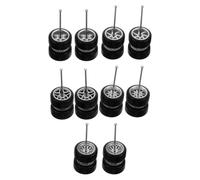 FOMIYES 1/64 Scale Alloy Model Car Wheels Set with Rubber Tires, Silver Star, Tree Fork B, Ten-spoke, Seven-spoke Six-spoke Designs, Compatible with Rc Cars and DIY Vehicle Projects