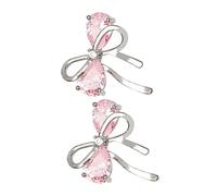 FOMIYES 1 pair Bow Knot Earrings for Women Elegant Pink Zircon Studs Charming Birthday Jewelry for Unique for Valentine Day and Christmas
