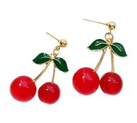 FOMIYES 1 Pair Cherry Leaf Earrings for Women Aesthetic Cherry Fruit Design Durable Jewelry for Casual and Formal Outfits Adds Color and Elegance to Your Look