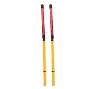 FOMIYES 1 Pair Jazz Drum Brush Sticks with Nylon Wire, Aluminum Alloy Handle, Red Grip Yellow Bristles, Drum Set Accessories for Acoustic and Jazz Drumming