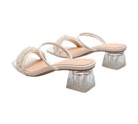FOMIYES 1 Pair Mid Heeled Summer Sandals for Women Stylish Chunky Heel Footwear for Beach Travel Shopping Comfortable Casual Slippers for Daily Wear