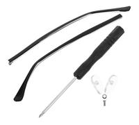 FOMIYES 1 Pair Universal Crystal Metal Glasses Legs Replacement, Black Eyeglasses Arm Temple with Teeth Grip for Eyeglass Repair and Vision Care