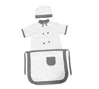 FOMIYES 1 Set Chef Role Play Costume Apron Hat for Cooking Baking and Crafting for Little Chefs Halloween Birthday Parties Gray