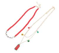 FOMIYES 1 Set Christmas Beaded Necklace Festive Holiday Charms Layered Choker for Women Unique Merry Christmas Jewelry Beaded Design for Holiday Decoration